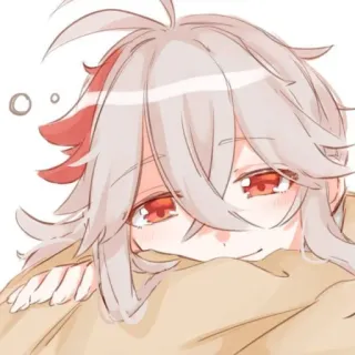 😴 Kaedehara Kazuha Genshin Impact 动漫, 原神, 枫原万叶, 角色, 可爱 telegram sticker
