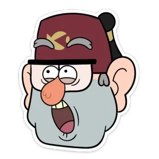 😱 Stanley Pines Gravity Falls Kreskówka, Disney, Stan Pines, Gravity Falls, Śmieszne, Naklejka telegram sticker