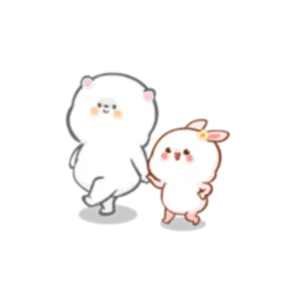💟 słodkie, zwierzę, naklejka, miś, królik whatsapp sticker