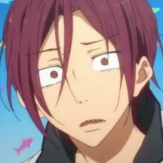 🌊 Rin Matsuoka Free! Аниме, Персонаж, Смешной, Выражение, Рин Мацуока, Free! telegram sticker