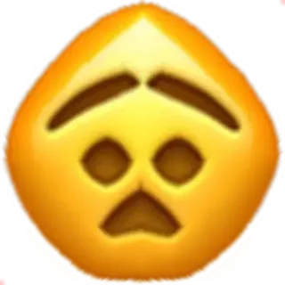 😧 triste, emoji, contrarié, malheureux, jaune telegram sticker