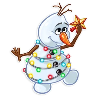 🌟 Olaf Frozen 雪だるま, クリスマス, 冬, アニメ, オラフ, アナと雪の女王, ホリデー, イルミネーション telegram sticker