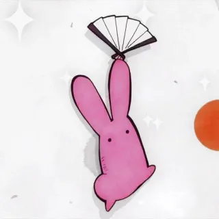 🇯🇪 anime, bunny, rabbit, fan, cute, pink, sticker telegram sticker