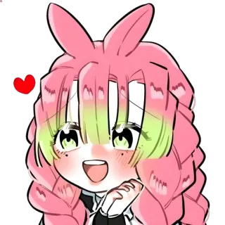 👾 Mitsuri Kanroji Demon Slayer Anime, Mangá, Demon Slayer, Mitsuri Kanroji, Hashira, Hashira do Amor, Kawaii, Fofo telegram sticker