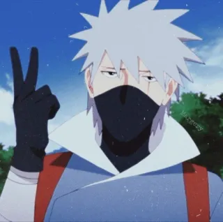 🎲 Kakashi Naruto Kakashi, Naruto, Anime, Ninja, Signo de paz telegram sticker