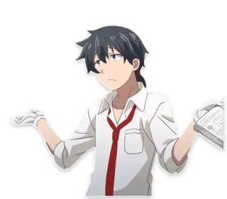 🤷‍♂️ anime, boy, shrugging, indifferent, uncertain, confused whatsapp sticker