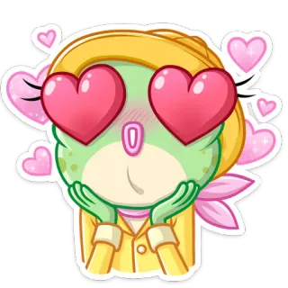 😍 мультфильм, любовь, сердце, милый, эмодзи, стикер, выражение telegram sticker