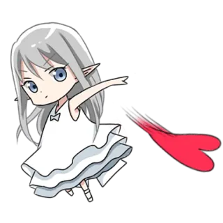 ❤️ エルフ, アニメ, ちび, かわいい, 女の子, ハート telegram sticker