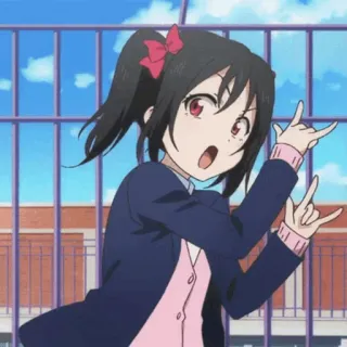 🎈 Anime, Mädchen, Cartoon, Fröhlich, Schuluniform telegram sticker