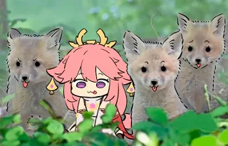 😋 Yae Miko Genshin Impact renard, animé, jeu, kawaii, mignon whatsapp sticker