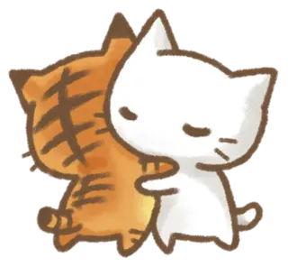 👥 kucing, harimau, peluk, binatang, imut, kartun, persahabatan telegram sticker