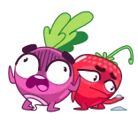 😱 Cartoon, Gemüse, Rüben, Rote Beere, Süß, Lustig telegram sticker
