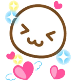 😊 fofo, kawaii, coração, emoji, feliz, rosto whatsapp sticker