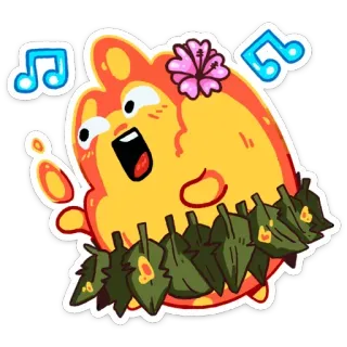 🎶 personnage, tache, fleur, hawaïen, lei, mignon whatsapp sticker