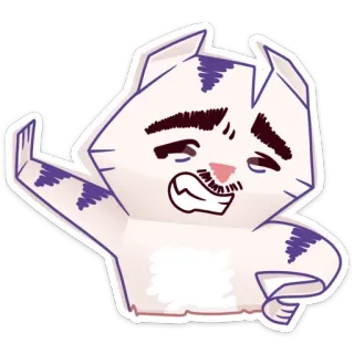 😬 Katze, Papier, Aufkleber, Cartoon telegram sticker