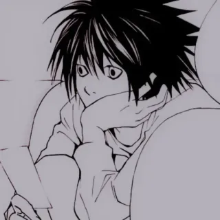 🔭 L Lawliet Death Note Anime, Detective, Manga, L, Death Note telegram sticker