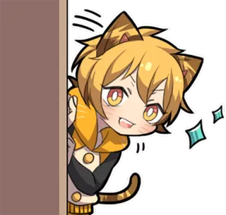 😃 애니메이션, 고양이, 카와이, 귀여운, 만화, 팬아트 telegram sticker