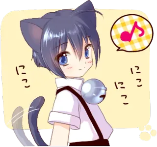 Boy of a black cat :: @line_stickers telegram stickers