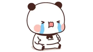 🍩 Panda, weinend, traurig, Cartoon telegram sticker