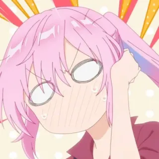🍧 Anime, Manga, pinke Haare, Cartoon, Mädchen, lustig, Ausdruck telegram sticker