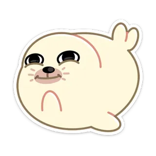 😯 foca, animale, carino, cartone animato, adesivo telegram sticker