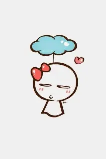 😒 Kartun, Lucu, Karakter, Awan, Pita, Hati, Aneh, Sketsa whatsapp sticker