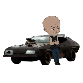 🐷 Mad Max filme, carro, ação, veículo, apocalipse, desenho animado, violento whatsapp sticker