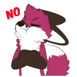 ❌ NO volpe, animale, no, negazione, cartone animato whatsapp sticker