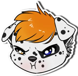😡 Фурри, Собака, Далматинец, Мультфильм, Животное, Наклейка telegram sticker
