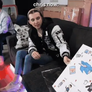 ☹️ chris now: person, couch, sitzen, innen telegram sticker