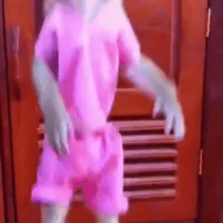 😁 macaco, animal, dançando, terno rosa, interior, engraçado whatsapp sticker