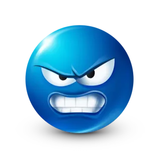 😖 Emoji, Enojado, Azul, Cara, Enfadado, Molesto, Expresión whatsapp sticker