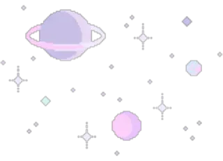 🥺 étoiles, planète, espace, pastel whatsapp sticker