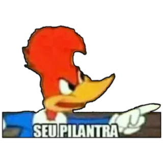 😾 Woody Woodpecker SEU PILANTRA Desenho animado, Insulto, Pássaro, Pica-Pau telegram sticker