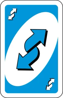 💙 UNO uno, reverse, card, game, blue whatsapp sticker