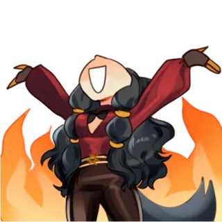🔥 Аниме, Огонь, Персонаж, Мультфильм, Иллюстрация telegram sticker