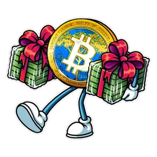 🎁 比特币, 加密货币, 货币, 硬币, 礼物, 礼品, 钱 telegram sticker