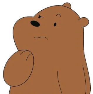 🧐 Grizz We Bare Bears bear, cartoon, grizzly, wbb telegram sticker