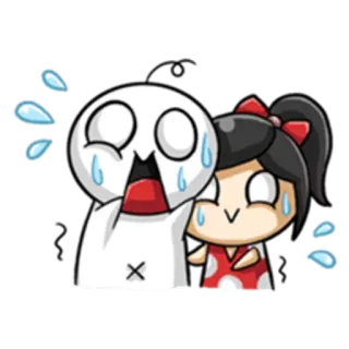 🙀 Cartoon, Emotioneel, Anime, Kawaii, Leuk, Meisje, Personage telegram sticker