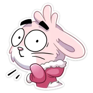 😬 thỏ, hoạt hình, động vật, nhân vật, dễ thương, nhãn dán telegram sticker