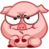 😈 Schwein, Tier, Cartoon, Sticker, süß, rosa telegram sticker