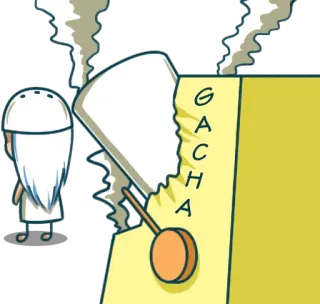 😡 GACHA Gacha, Jeu, Jeu de hasard, Numérique, À collectionner, Surprise, Loot box whatsapp sticker