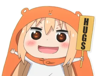 ☺️ HUGS cute, cartoon, anime, hugs, friendly, orange, character telegram sticker