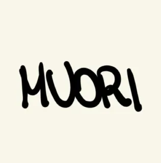 💀 MUORI muori, stiker, hitam, putih, teks telegram sticker
