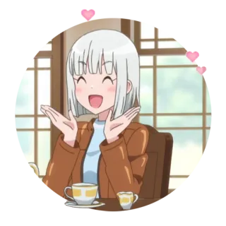 😊 Аниме, Мультфильм, Девушка, Улыбается, Каваий telegram sticker