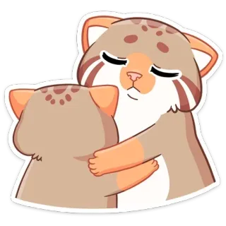 🤗 cat, hug, cuddle, animal, affectionate, cute telegram sticker