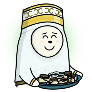 🌱 Cartone animato, Personaggio, Musulmano, Cibo, Dolce, Tradizionale whatsapp sticker