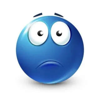 🌟 Emoji, Verdrietig, Blauw, Gezicht, Cartoon whatsapp sticker
