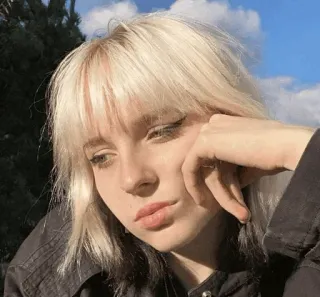 🤍 femme, cheveux blonds, portrait, personne, fille, féminin telegram sticker