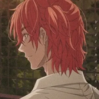 ⛓ anime, red hair, cartoon, character, male, portrait telegram sticker